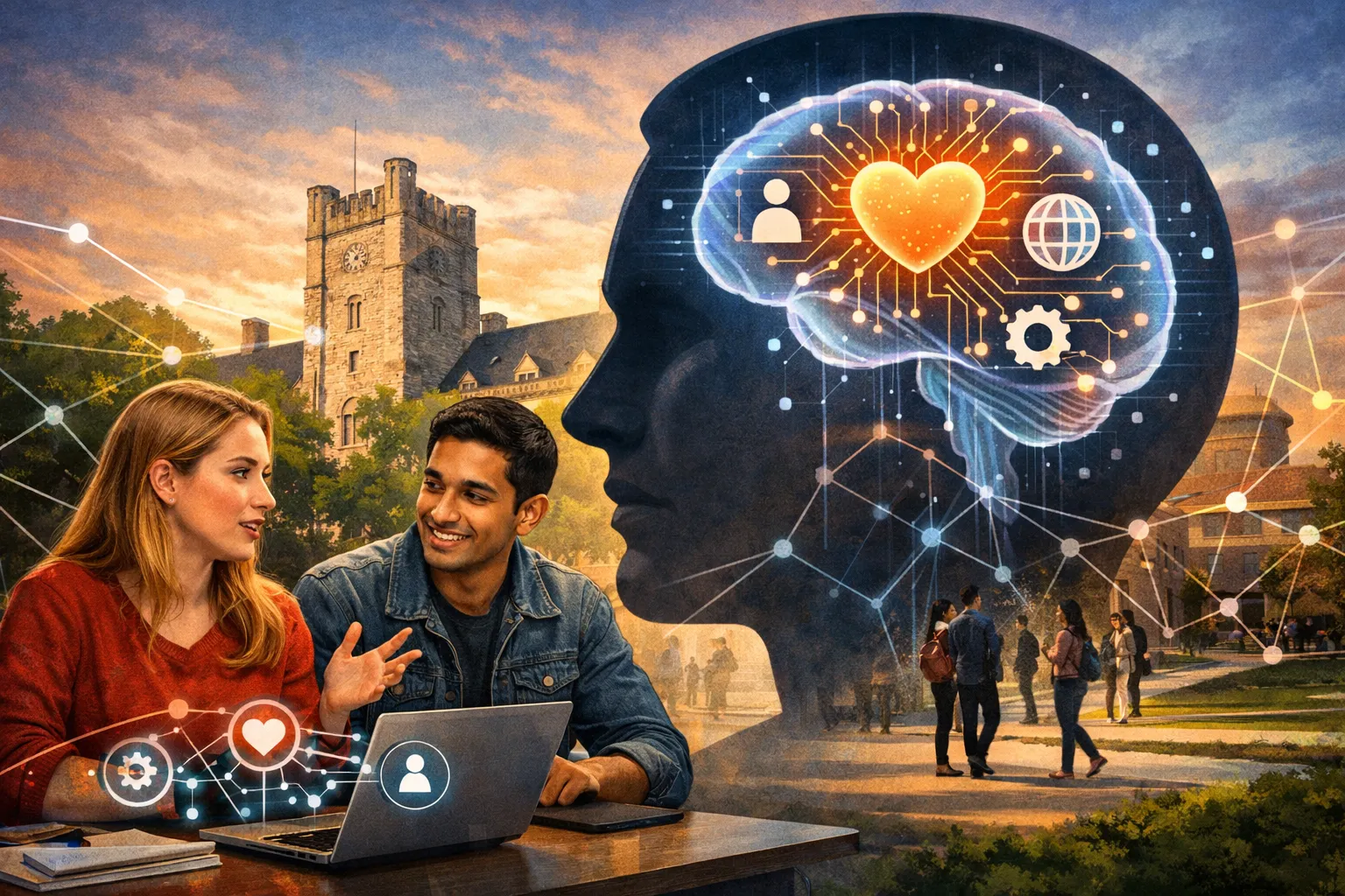 Students collaborating on AI projects at University of Guelph with human-centered design focus